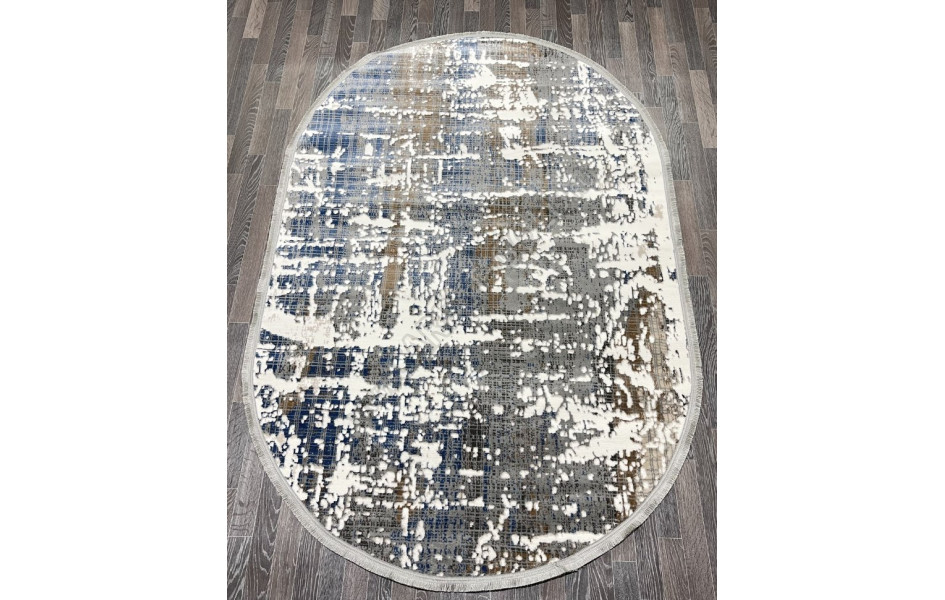 Турецкий ковер 40197A_COKME BEYAZ / A.GRI овал