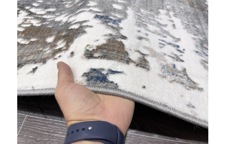 Турецкий ковер 40197A_COKME BEYAZ / A.GRI овал